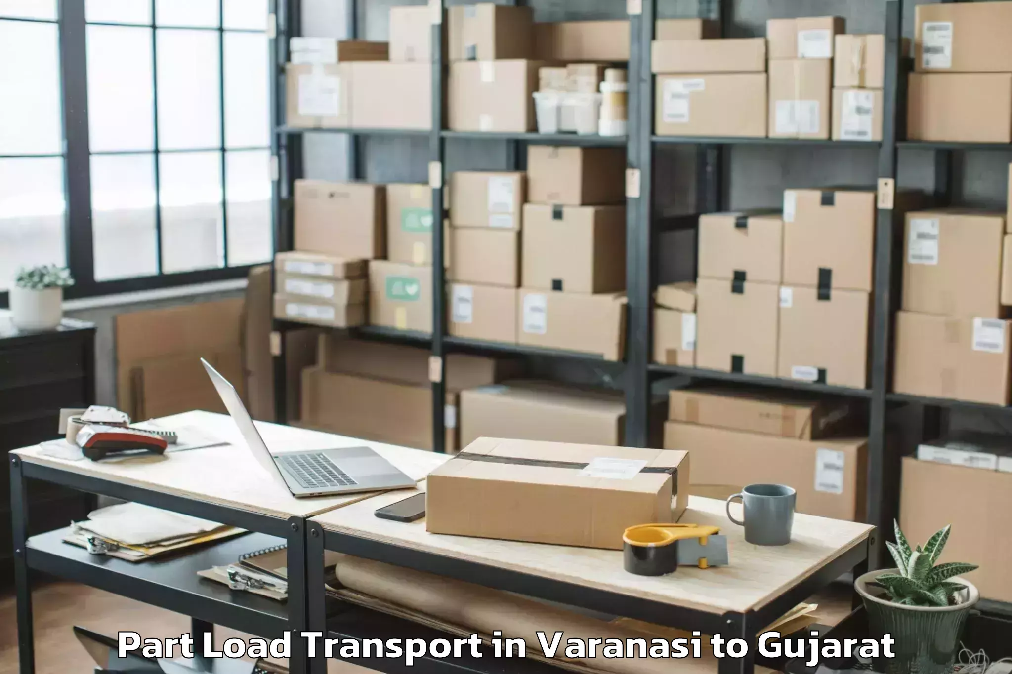 Expert Varanasi to Lodhika Part Load Transport